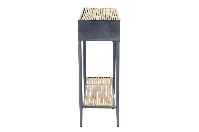 AlexandreHouse Console Metal Bamboo Azul Brown 135 x 41 x 80 cm