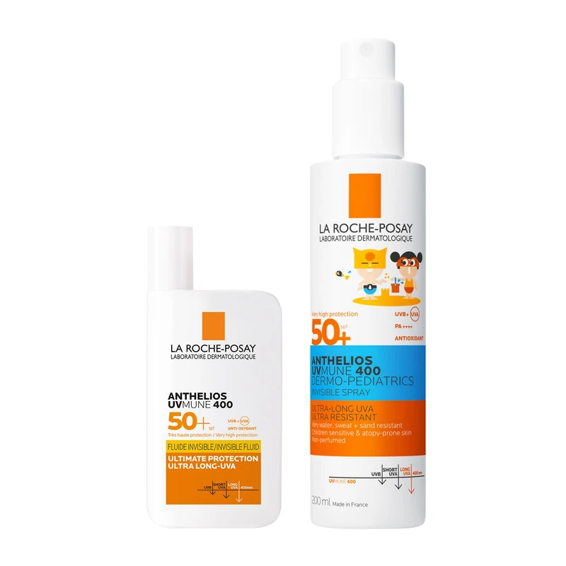 Anthelios Uvmune 400 invisible Fluid SPF50 + Anthelios Uvmune 400 dermopediatric 30 SPF Spray 200ml