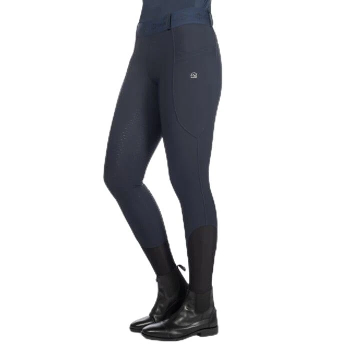 HKM Women's Aruba Silicone Full seat Riding Leggings, Deep Blue, 34/36