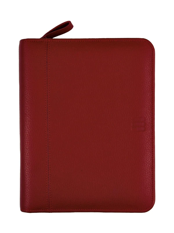 Finocam - Andrea 2026 Open Leather Zipper Organizer Agenda Week Vertical View January 2026 - December 2026 (12 months) Bordeaux Catalan