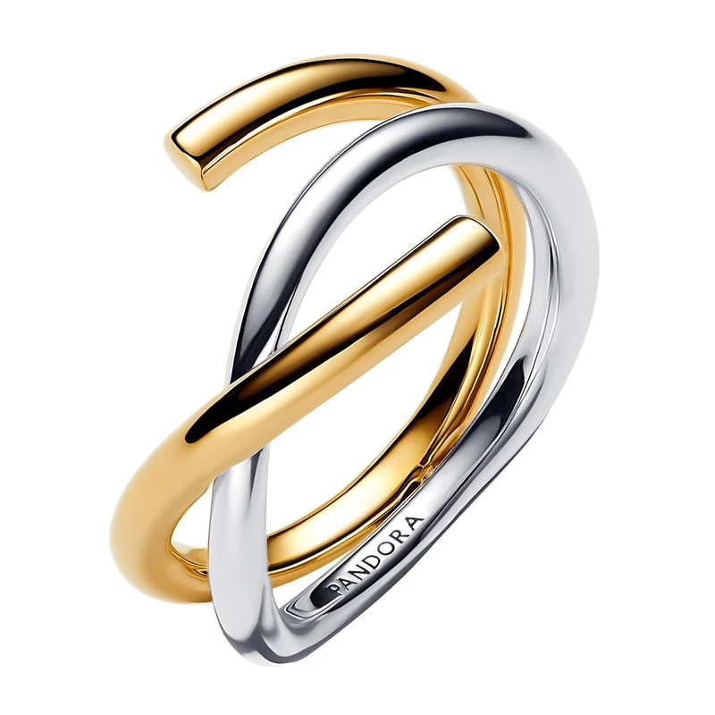 Pandora Women's ring bicolour 163889C00, 54/17.2, sterling silver, without precious stones, 54/17,2, Sterling Silver, No Gemstone
