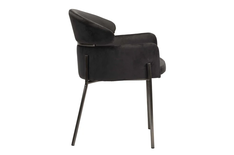 AlexandreHouse TEXTILE CHAIR BLACK ATLANTA 57x57x79 CM - Image 1