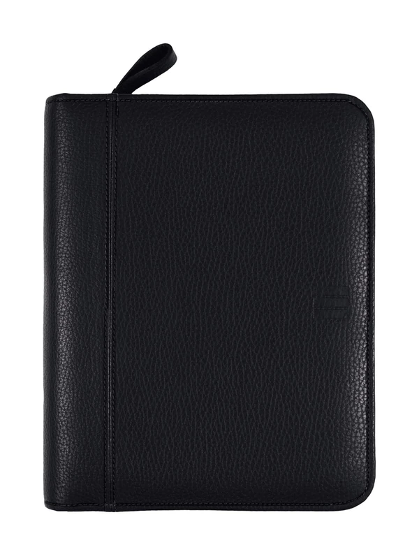 Finocam - Andrea 2026 Open Leather Zipper Organizer Agenda Week to View Vertical January 2026 - December 2026 (12 months) Black Catalan