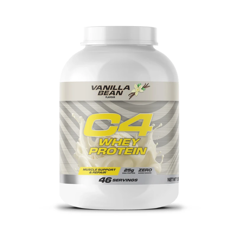 Cellucor C4 Whey Protein Powder, Vanilla Bean, 25g Protein, Low Sugar, Post-Workout Recovery, 46 Servings