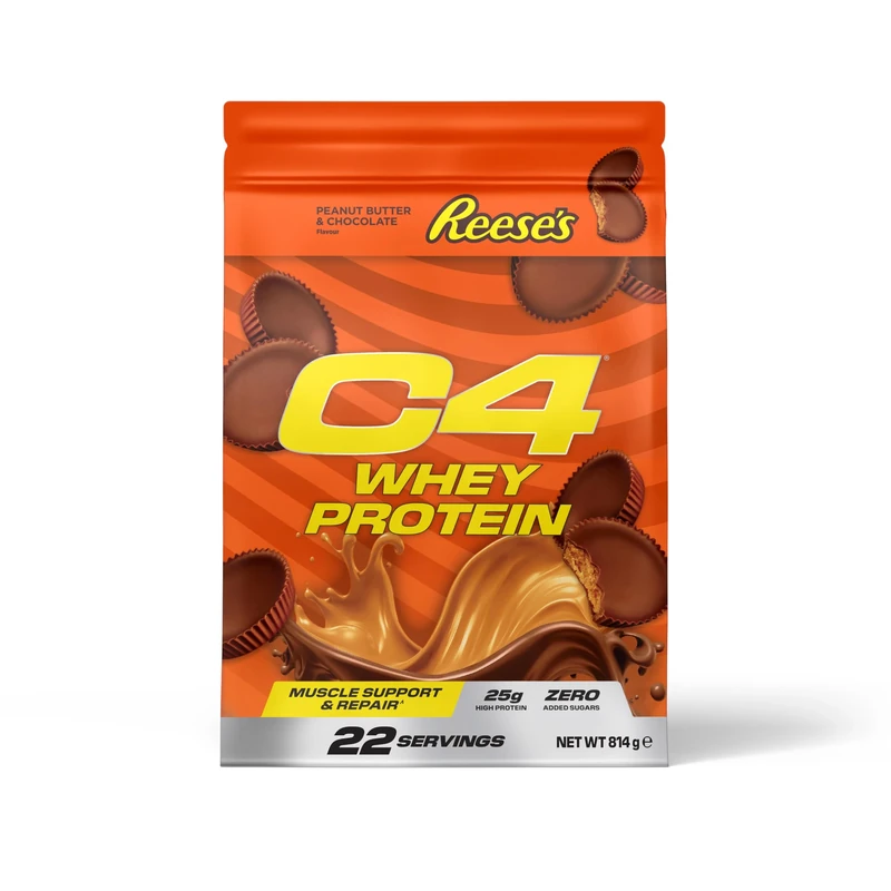 Cellucor C4 Whey Protein Powder, Reese's Peanut Butter & Chocolate, 25g Protein, Low Sugar, Post-Workout Recovery, 22 Servings