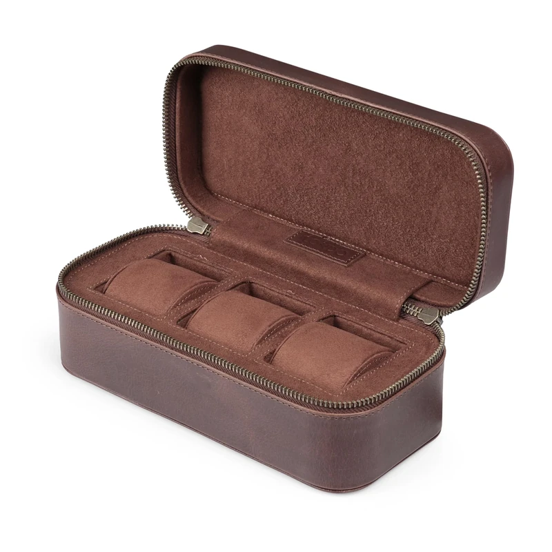 Londo Genuine Leather Belmont Watch Box - Stylish Protective Durable Display Case for Timepiece Storage Organizer for Men & Women Collectors (Brown)