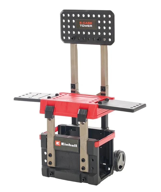 Einhell E-Case Workbench 85 Pieces Size Approx. 70 x 33.5 x 95 (H) cm The First Portable and Growing Workbench for Children 3 Play Heights Includes Plenty of Accessories - Image 1