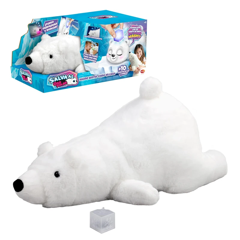 Bizak Save the Polar Bear, Interactive Plush Toy, His Nose Changes Colour, Save Him with the Ice Cube, from 3 Years (62008636)