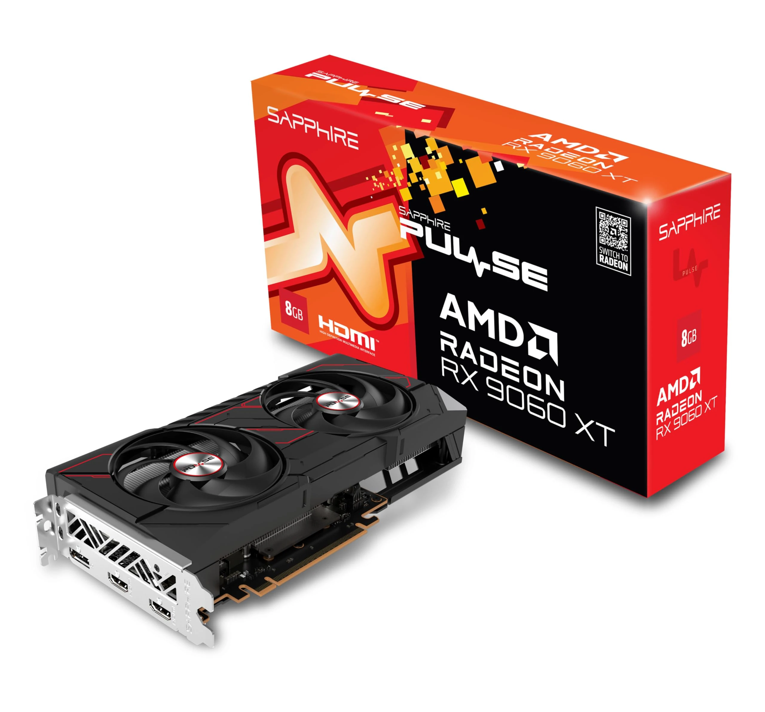 Sapphire 11350-04-20G Pulse AMD Radeon™ RX 9060 XT Gaming OC Graphics Card with 8GB GDDR6, AMD RDNA 4