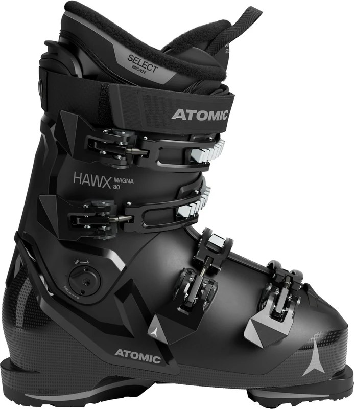 ATOMIC HAWX Magna 80 Ski Boots in Black/Anthracite - Size 42/43 - Wide Ski Boots with 102 mm Fit & 80s Flex Ski Shoes with Prolite Construction