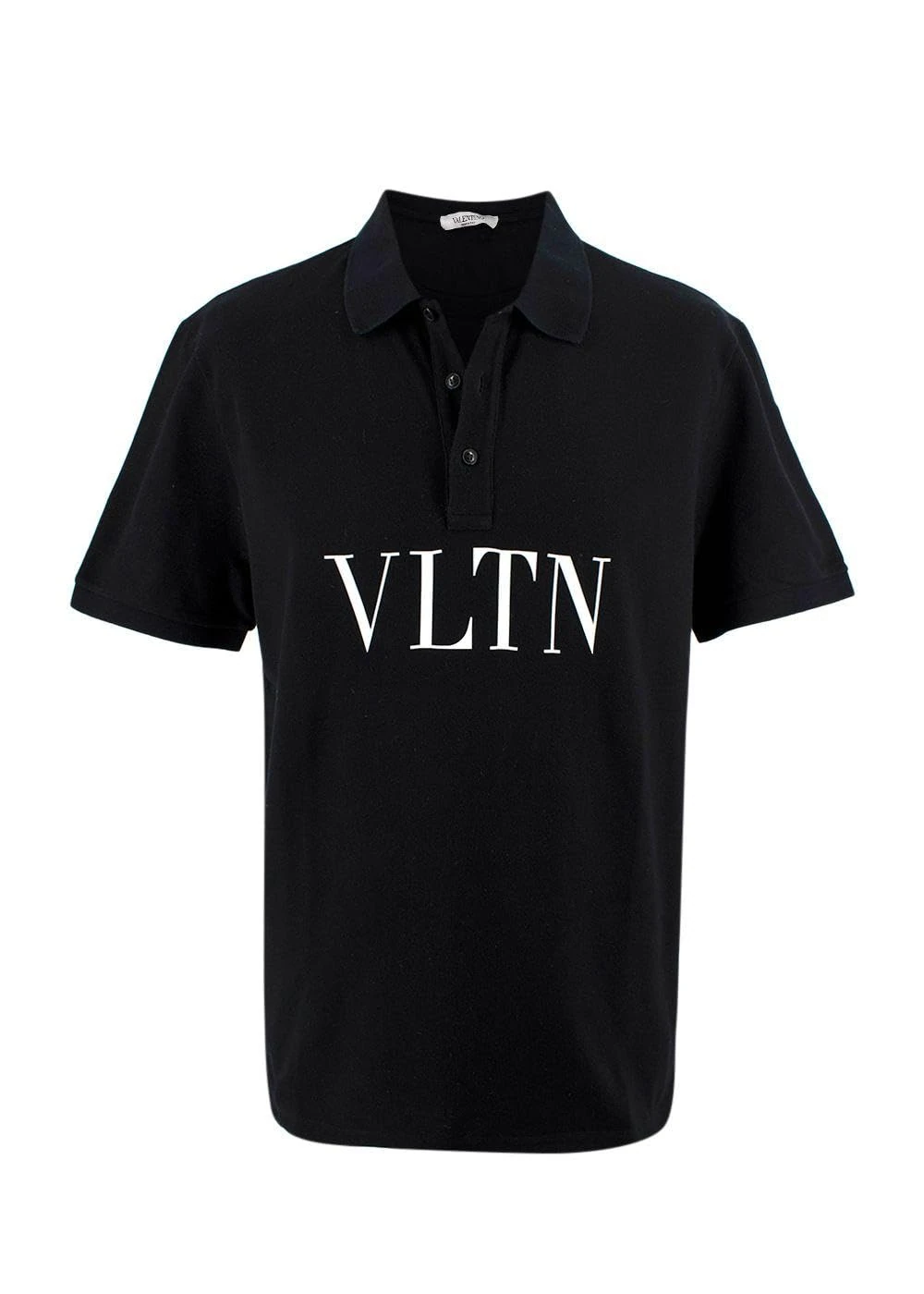 Pre-Loved Men's Valentino Black Logo Polo T-Shirt