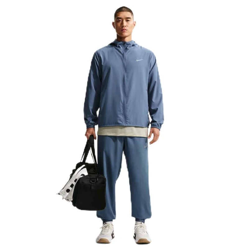 NIKE Men's Df Form Hooded Jacket, Diffused Blue/Reflective Silv, L