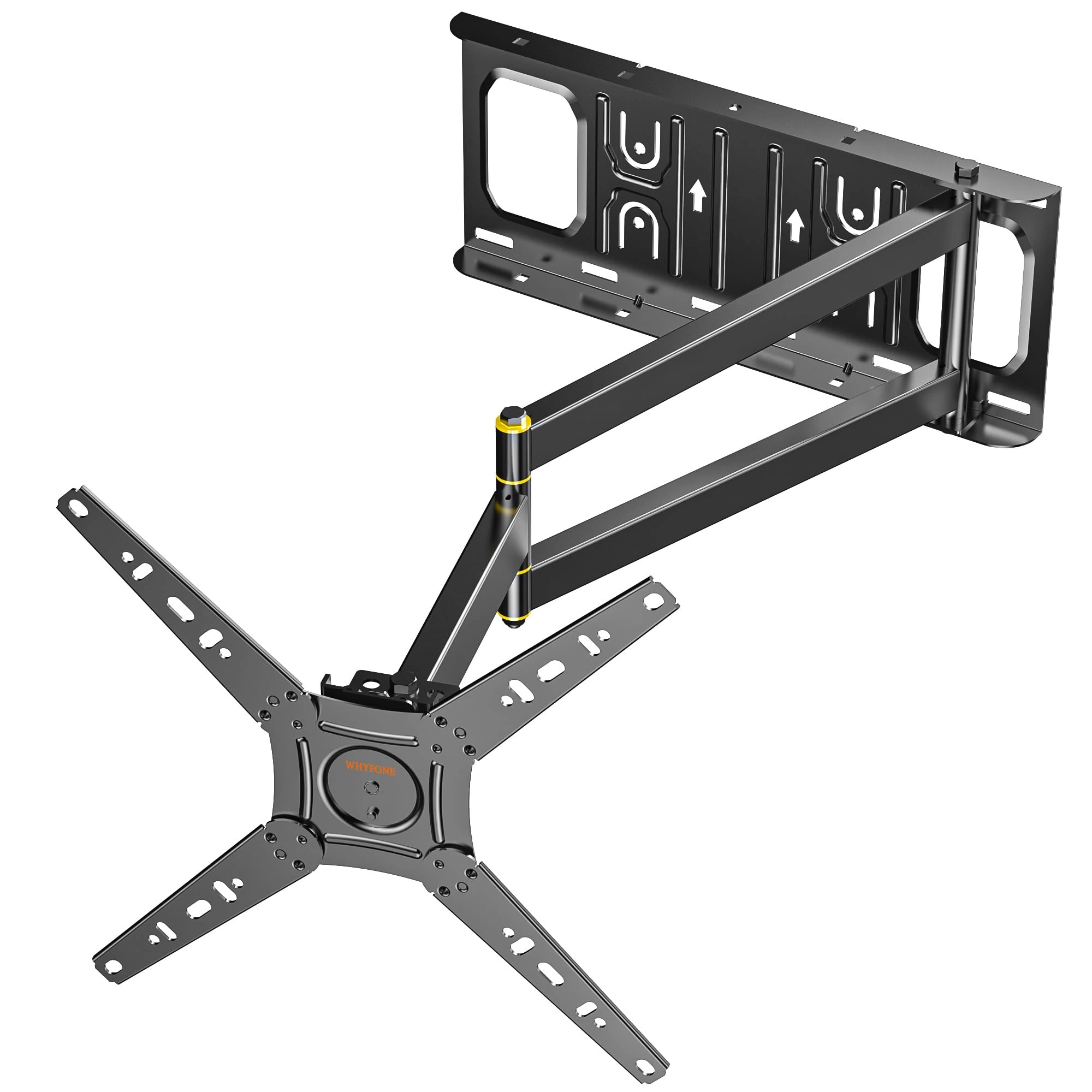 WHYFONE TV Wall Bracket Mount, [180° Rotation] [180° Swivel] Corner TV Bracket Mount with 655mm Extendable Arm for 13-50 Inch TVs & Monitors, Full Motion Monitor Wall Mount VESA 300x300mm up to 35kg