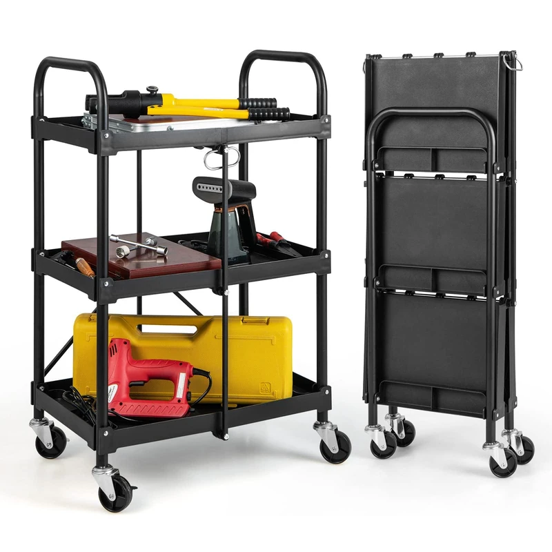 FANTASK Tool Trolley, Metal, Black - Image 1