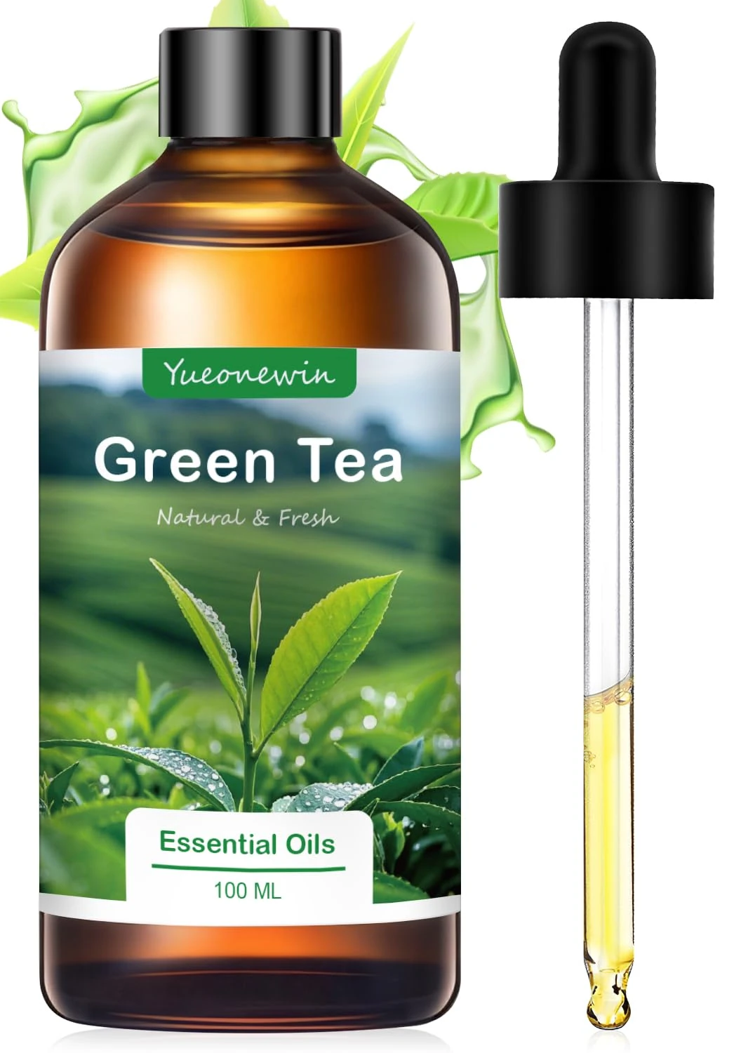 Green Tea Essential Oil 100ML,Pure & Natural Essential Oil for Skin,Premium Grade Green Tea Tree Oil for Aromatherapy, Hair, Home Fragrance, DIY& Soap Making Scent, Gifts for Women