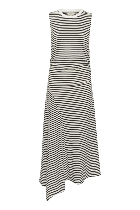 Part Two Jeanniepw Women's Dress, Black Stripe, M