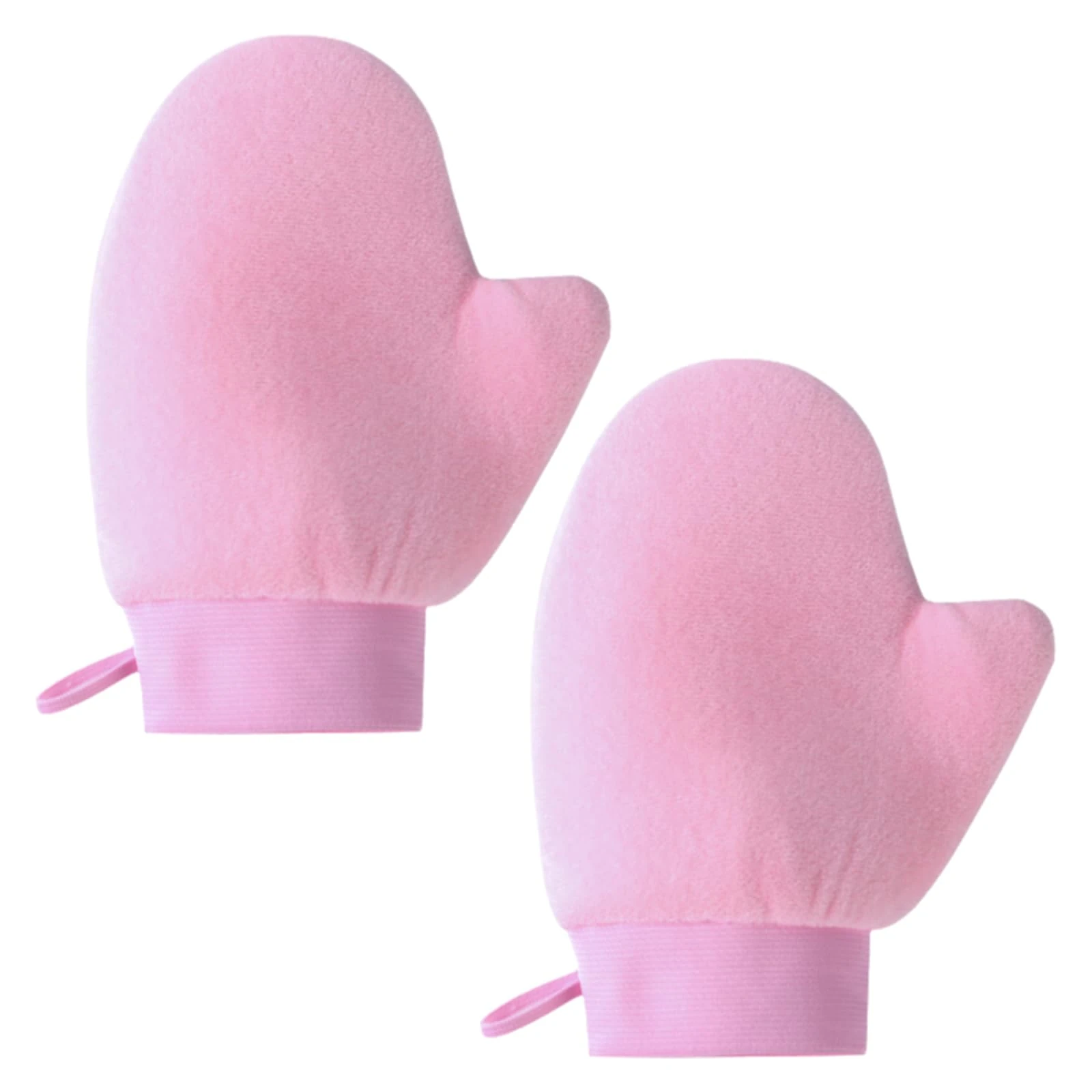2 PCS Self Tanning Mitt Applicator, Tanning Oil Quick Apply Glove, Body Lotion Applicator Glove, Double Sided Sunless Tanning Mittens, Reusable Applicator Mittens Tanner Gloves with Thumb (Pink)