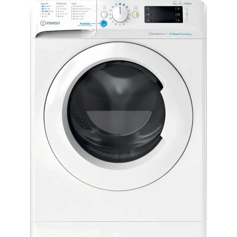 Indesit BDE 107436 WV UK Push&Go 10kg Wash 7kg Dry 1400rpm Washer Dryer - White