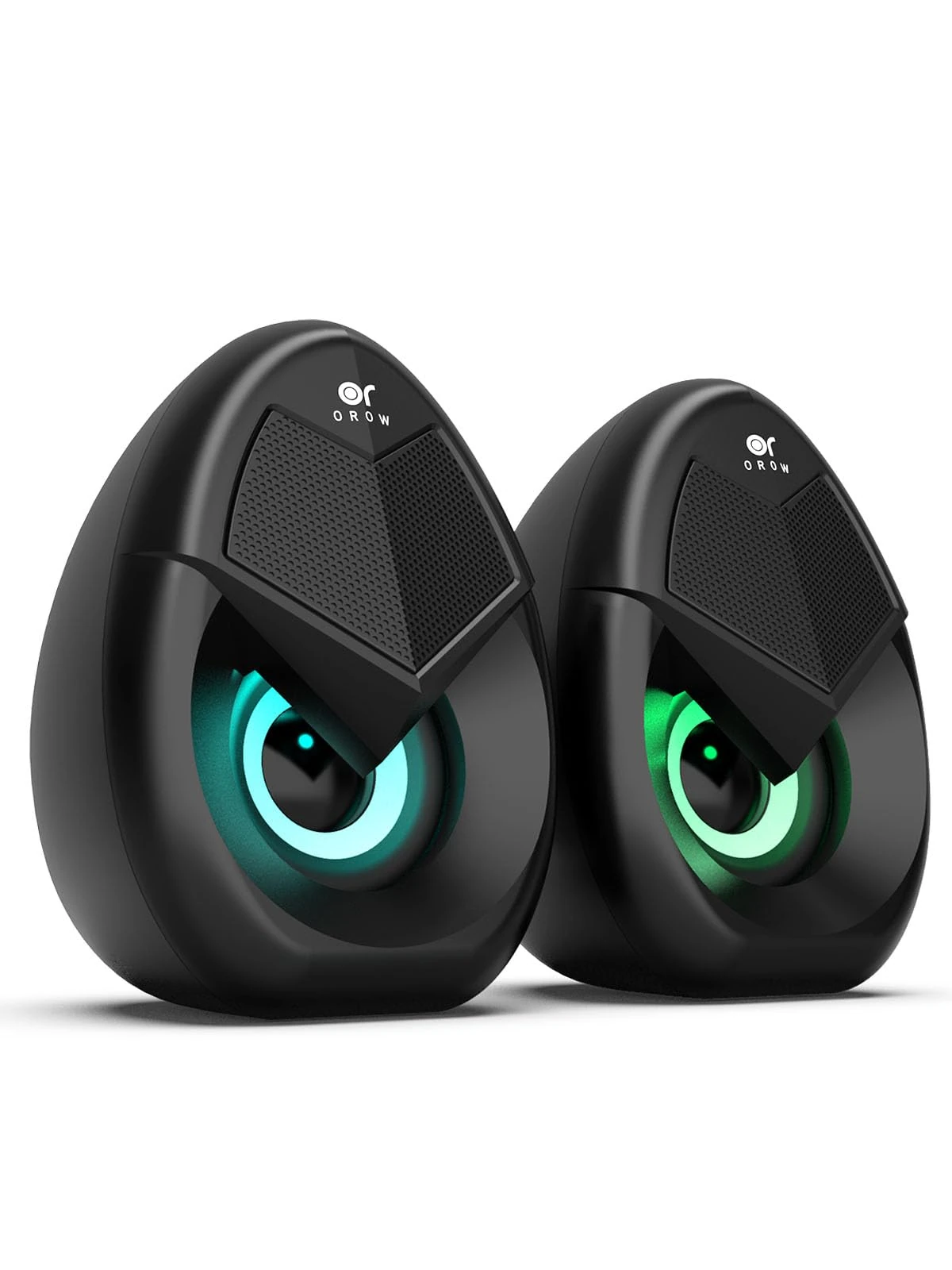 OR O R O W PC Speakers,Mini Computer Speakers with Colorful LED, Stereo 2.0 Small Desktop Speakers for pc/desktop/Monitor/Laptop,10W USB Speakers for Monitor,3.5mm Aux,USB-Powered (S208)