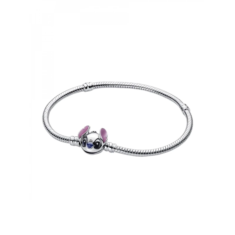 PANDORA Disney Stitch 593738C01 Women's Bracelet Silver, 593738C01-19, Sterling Silver, No Gemstone