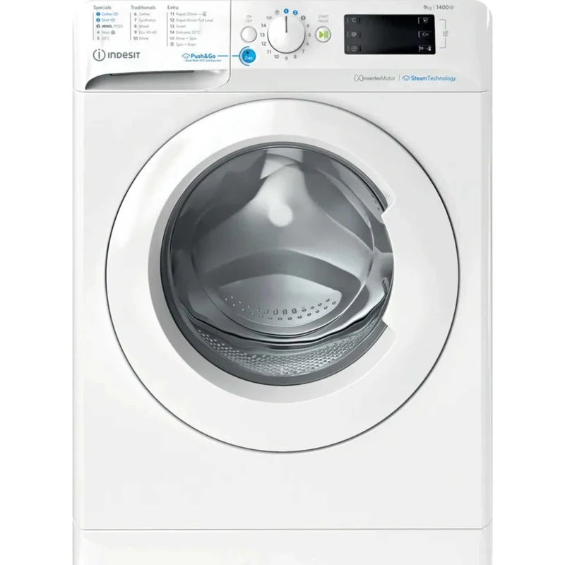 Indesit BWE 91496X WV UK Steam Push&Go 9kg 1400rpm Washing Machine - White