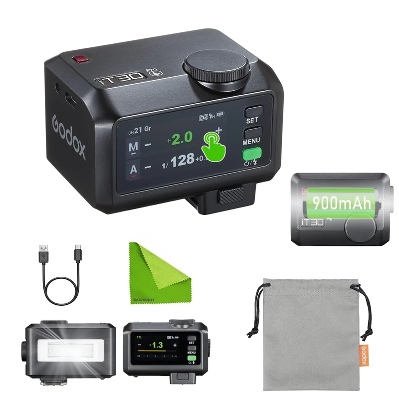 Godox iT30Pro S TTL Mini Camera Flash, iT30 Pro S for Sony, 2.4G HSS 1/8000s, 2.8" Touchscreen & Dial, Compatible with a7IV, a7III, ZV-E10, a7CII, a7C, a6700, a9III, a7SIII, ZV-E10 II, a6400, a6500