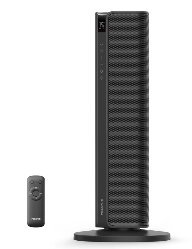 PELONIS Tower Heater Electric Fan 2000W with Remote Control, 2S Fast Heating, 75° Oscillation, ECO Mode, Overheating, Tip-Over Protection, Quiet Ceramic Heater for Bedrooms, Offices