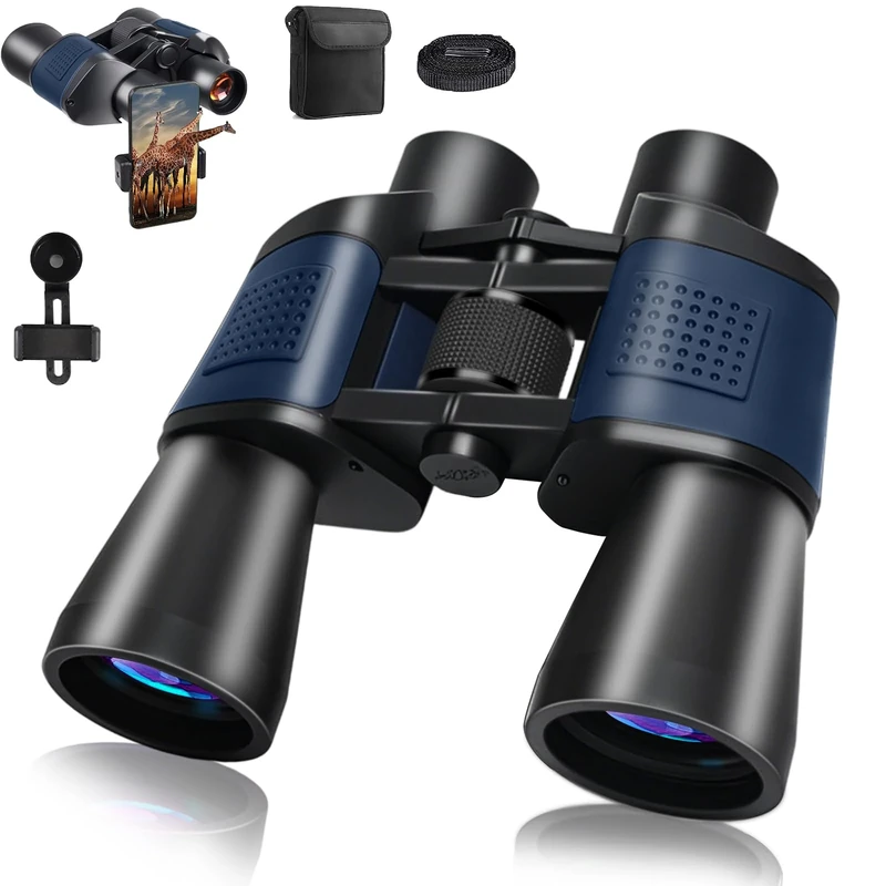 20x50 Binoculars for Adults High Powered, Compact HD Waterproof Binoculars Telescope with BAK4 Prism, FMC Lens Clear Vision for Football Games Bird Watching, Traveling with Carrying Bag