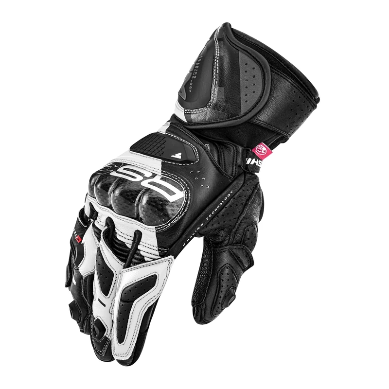 SHIMA RS-3 Motorbike Gloves Women Leather Long Summer Biker Armoured Protectors Motorcycle Perforated Ventilated Reinforced Touchscreen Motorsport Glove Racing Motorbikes (Womens, White, L)