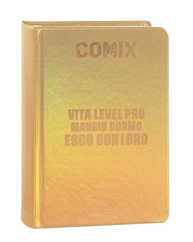 Comix - 16 Month Daily Diary, School Diary 2025-2026, with Hardcover, Ideal for Middle and High School, 13 x 17.8 h cm, Gold