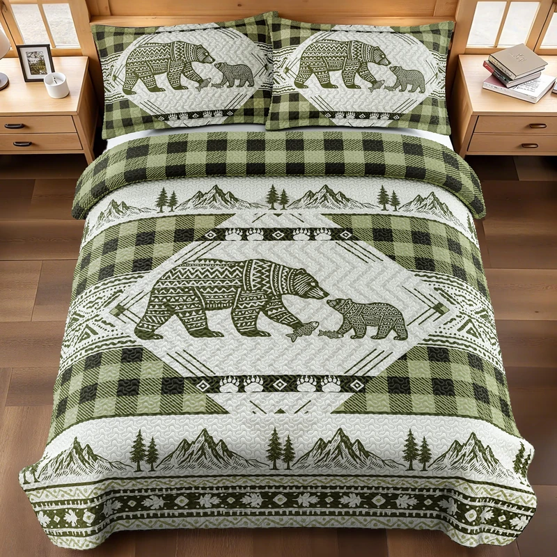 Tritard King Size Cabin Quilt Set - Bedding
