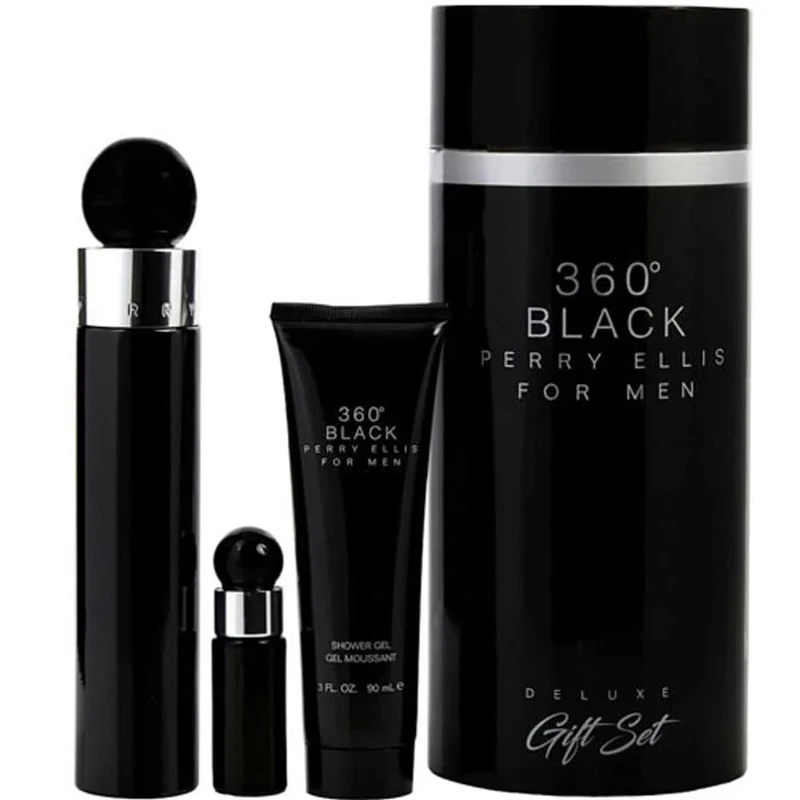360 Black by Perry Ellis for Women - 3 Pc Gift Set 3.4oz EDP Spray, 0.25 EDP Spray (Mini), 3oz Shower Gel