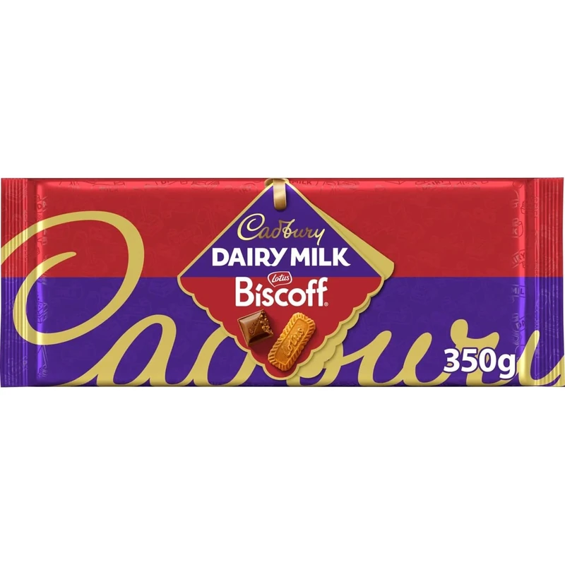 Cadbury Dairy Milk Lotus Biscoff Chocolate Bar, The Classic Creamy Taste with Caramelised Biscuit Pieces, Perfect for Sharing, 350 g (Pack of 1)