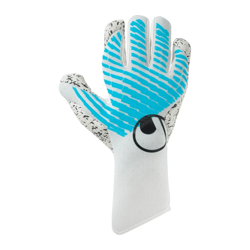 uhlsport Cybertec Supergrip+ HN Football Goalkeeper Gloves, 8, White/Cyber Blue/Black