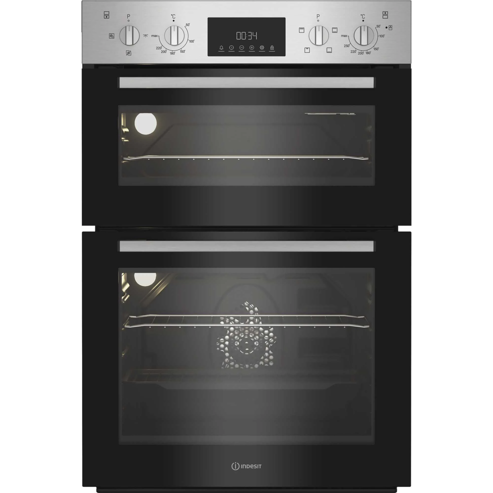 Indesit DII 10D IX Built-In Electric Fan Double Oven - Stainless Steel