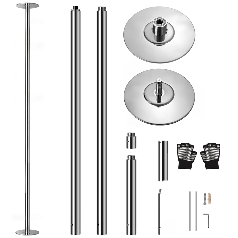 SereneLife Professional Spinning Dance Pole, 45mm Portable Exercise Pole for Fitness – Durable Steel Build, Anti-Rust Finish, Suitable for Home, Club, Gym, Party, Pub