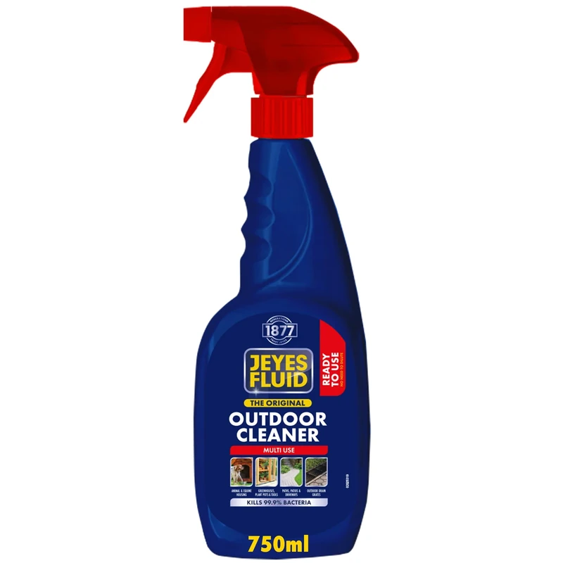 Jeyes Fluid Outdoor Cleaner Spray, 750ml – Ready to Use Disinfectant – Spray Kills 99.9% of Bacteria, Patio Cleaner for Paths, Pet Housing or Greenhouses – Tackles Dirt & Stains (750 ml (Pack of 1))