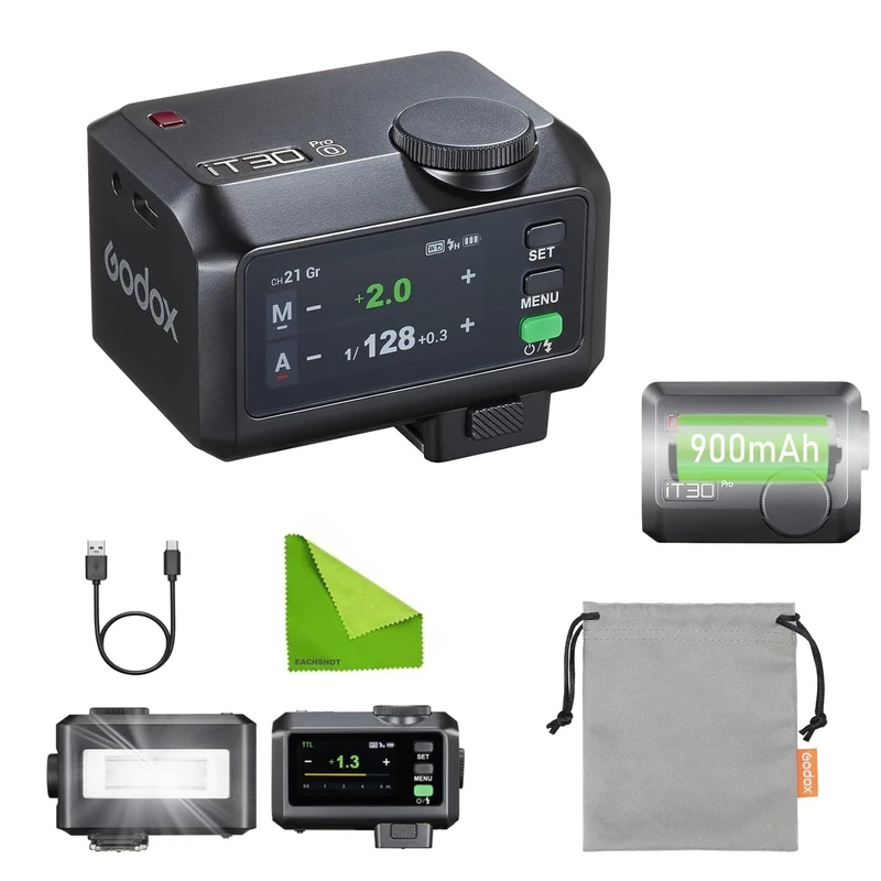 Godox iT30Pro O TTL Mini Camera Flash, iT30 Pro O for Olympus/Panasonic, 2.4G HSS 1/8000s, Compatible with OM-1 Mark II, OM-1, E-M10 Mark IV/ S5 II, S5, GH6, S1H, S1R(Black)