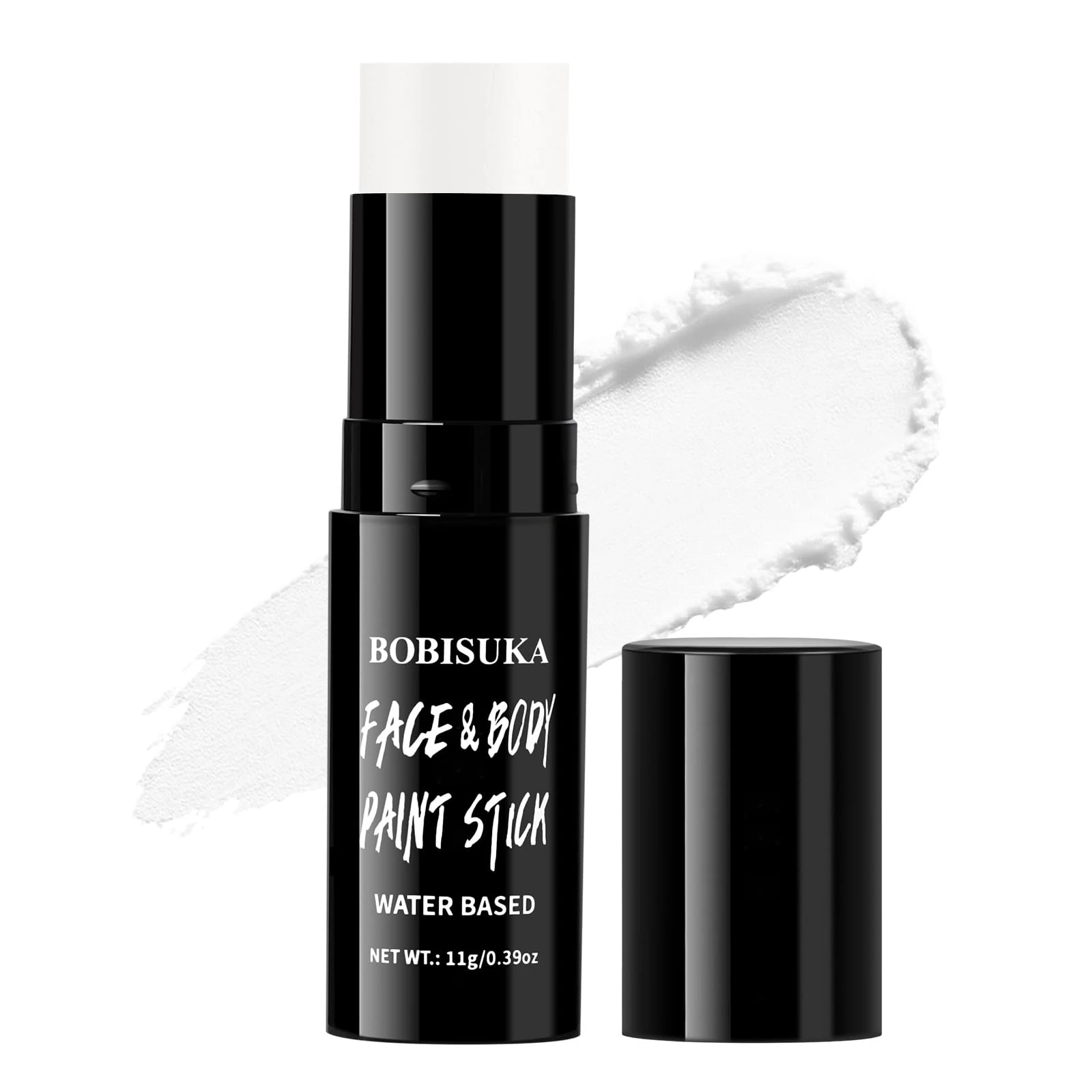 BOBISUKA White Face & Body Paint Stick Water-Based Washable Face Paint Makeup Stick for Halloween Clown, Joker, Skeleton, Zombie, Mime, Cosplay, SFX, Sports Eye Black & Costume Party