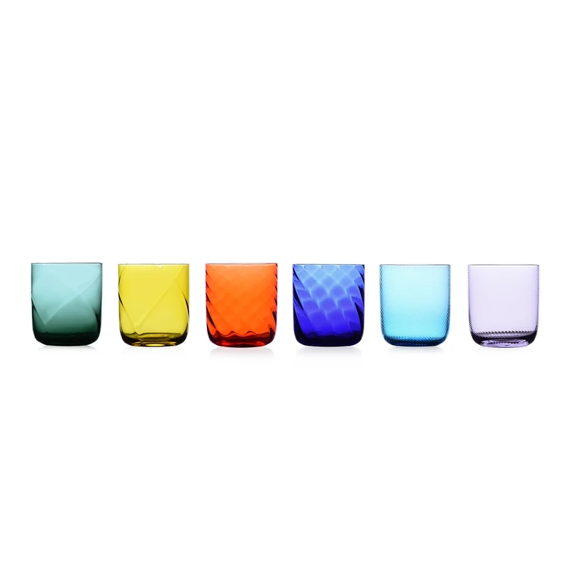Ichendorf Milano Set of 6 Tumblers, Rigà Collection, 35 cl, Hand-Blown Glass, Hand Finished - Image 1