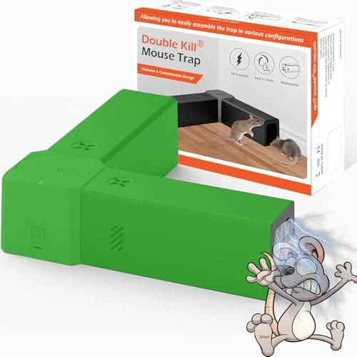 Electric Mouse Traps,Jkevow Rat Traps That Kill Instantly 2000V,Mouse Traps for Indoors,Kitchen, Kitchen (green)
