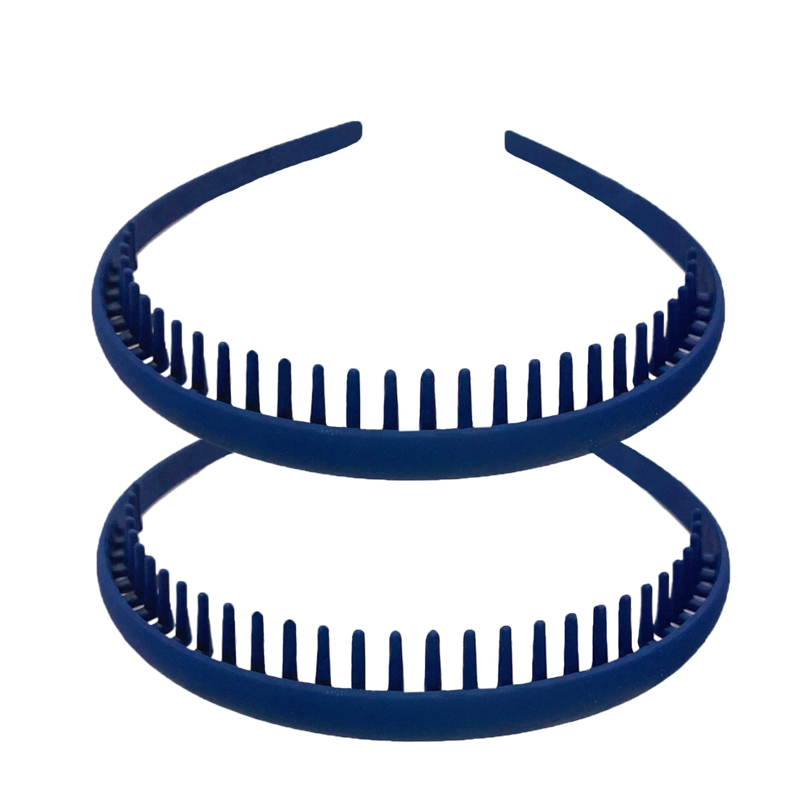 2 Packs Plastic Headbands for Women Girls Man Plain Headband Hair Bands with Teeth Non-Slip Hair Hoop with Teeth