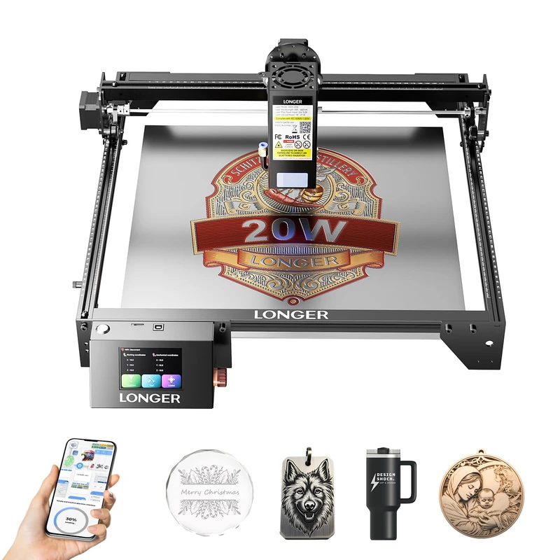 LONGER RAY5 20W Laser Engraver and Cutter, 24000mm/min for DIY, Woodworking & Small Business, 0.05mm Precision, Wood & Acrylic Cutting, WiFi/USB/Offline, LightBurn Compatible - Image 1