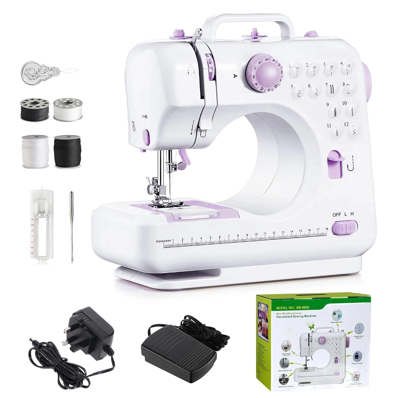 Sewing Machine for Beginner,Mini Sewing Machine Portable Electric Sewings Machines, 12 Stitches Sewings Machine with LED Light, Sewing Accessory Kit for Clothing,Pillowcases, Sheets