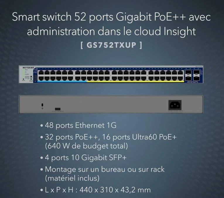 NETGEAR SWITCH GS752TXUP-300EUS