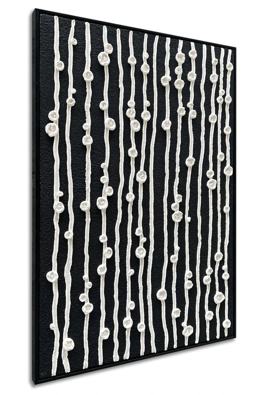 NANKAI Art Hand-painted white texture art modern minimalist decorative oil paintings are suitable for home corridor wall decoration 36x24 Inches (with solid wood exterior frame)