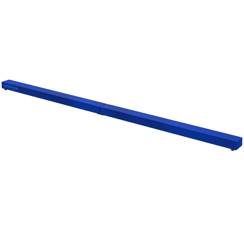 SPORTNOW 240cm Folding Gymnastics Beam Velour Balance Beam with Non-Slip Bottom Gymnastics Training Equipment for Kids and Adults, Blue