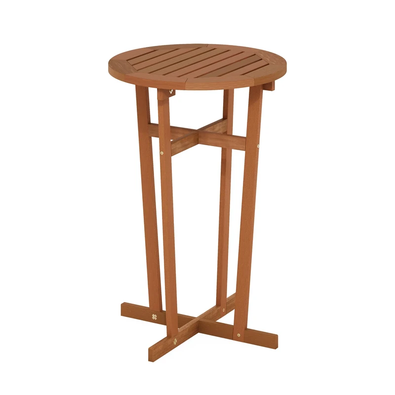 Furinno TIOMAN Patio Table, Outdoor Side Table, Patio Bar Table, Coffee Table in Teak Oil, for Patio, Garden, Porch, Natural