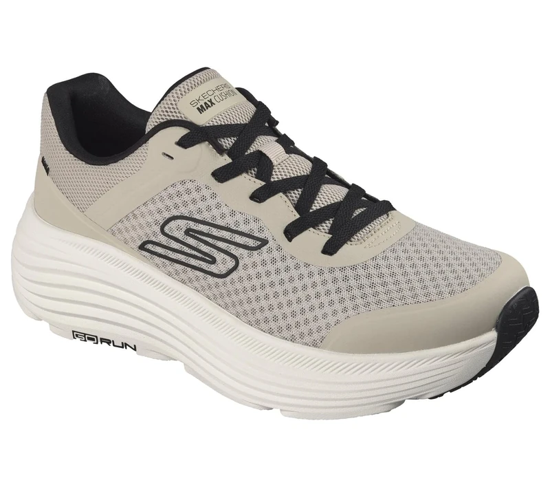 Skechers Men's Max Cushioning Endeavour Sneaker, Taupe and Black Synthetic/Textile, 11 UK