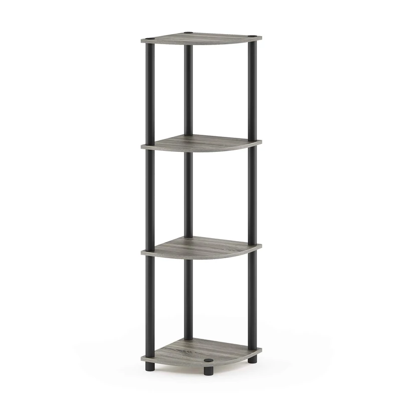 Furinno Rata 3 x 2 Industrial Multipurpose Flat Base Shelf Display Rack with Metal Frame, Americano